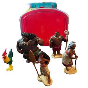 Disney‎ Moana Movie Figures Cake Toppers PVC Mini-figure Approx 3” Moana Toys